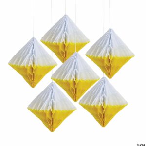 Party Decorations |  10″ Yellow Diamond Honeycomb Ceiling Decorations – 6 Pc. Party Decorations Party Decorations