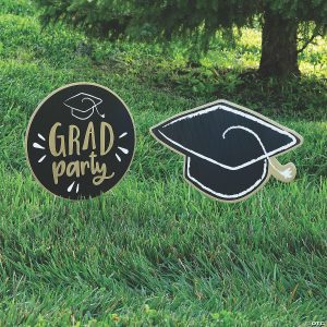 Party Decorations |  11″ – 13″ Graduation Party Black Corrugated Plastic Yard Signs – 2 Pc. Party Decorations Party Decorations