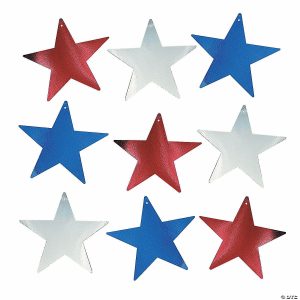 Party Decorations |  12″ Metallic Patriotic Stars – 12 Pc. Party Decorations Party Decorations