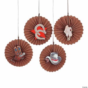 Party Decorations |  12″ Western Party Hanging Fans – 12 Pc. Party Decorations Party Decorations