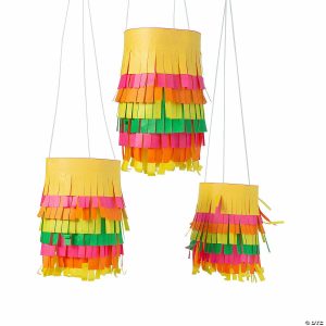 Party Decorations |  15 1/2″ Fiesta Fringe Hanging Paper Lanterns – 6 Pc. Party Decorations Party Decorations