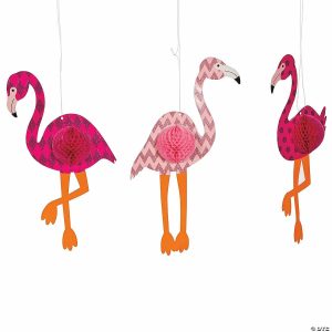 Party Decorations |  15 1/2″ Flamingo Ceiling Decorations – 3 Pc. Party Decorations Party Decorations