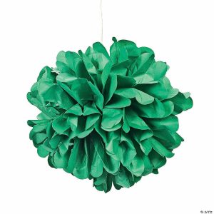 Party Decorations |  15″ Green Hanging Tissue Paper Pom-Pom Decorations – 6 Pc. Party Decorations Party Decorations