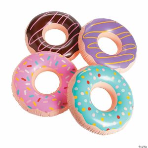 Party Decorations |  15″ Inflatable Frosting & Sprinkles Multicolor Vinyl Donuts – 12 Pc. Party Decorations Party Decorations