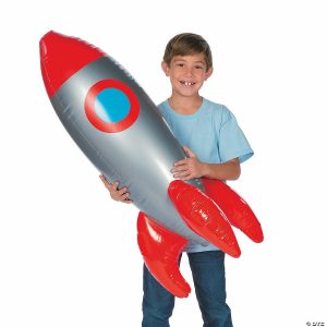 Party Decorations |  18 1/2″ x 41″ Inflatable Large God’s Galaxy VBS Vinyl Rocket Party Decorations Party Decorations