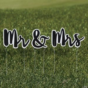 Party Decorations |  22 1/2″ – 13 1 2″ Mr. & Mrs. Yard Sign Set – 3 Pc. Party Decorations Party Decorations