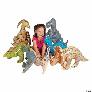 Party Decorations |  27″ – 30″ Colorful Jumbo Inflatable Vinyl Dinosaurs – 6 Pc. Party Decorations Party Decorations