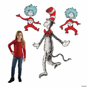 Party Decorations |  28 1/2″ – 62 1 4″ Dr. Seuss™ The Cat in the Hat™ Jointed Cutouts – 3 Pc. Party Decorations Party Decorations