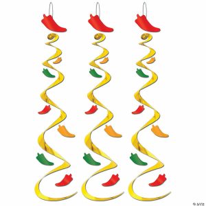 Party Decorations |  30″ Chili Pepper Hanging Swirls – 3 Pc. Party Decorations Party Decorations