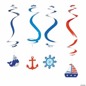 Party Decorations |  30″ Little Sailor Hanging Swirl Decorations – 12 Pc. Party Decorations Party Decorations