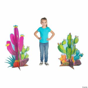 Party Decorations |  32″ – 40″ Southwest VBS Colorful Cacti Cardboard Cutout Stand-Ups – 2 Pc. Party Decorations Party Decorations