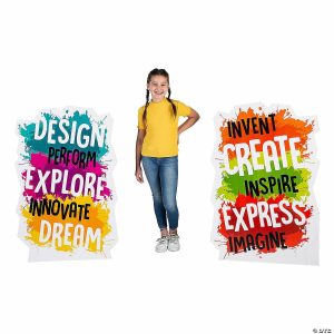 Party Decorations |  44″ Studio VBS Large Sign Cardboard Cutout Stand-Up Set – 2 Pc. Party Decorations Party Decorations