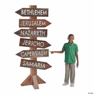 Party Decorations |  54″ Biblical Cities Directional Sign Cardboard Stand-Up Party Decorations Party Decorations