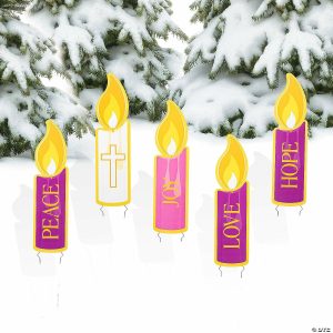 Party Decorations |  6 3/4″ x 24″ Advent Candle Yard Signs – 5 Pc. Party Decorations Party Decorations