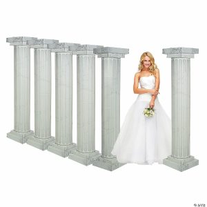 Party Decorations |  6 Ft. Bulk 3D Marble-Look Fluted Pillar Cardboard Stand-Ups – 6 Pc. Party Decorations Party Decorations