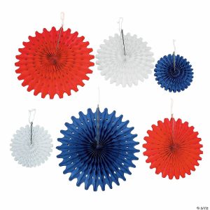 Party Decorations |  8″ – 16″ 4th of July Hanging Paper Fans – 12 Pc. Party Decorations Party Decorations