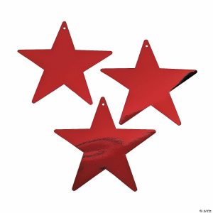 Party Decorations |  9″ Red Metallic Stars – 12 Pc. Party Decorations Party Decorations