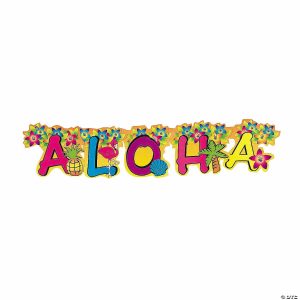 Party Decorations |  Aloha Cardboard Jointed Banner Party Decorations Party Decorations