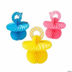 Party Decorations |  Baby Pacifier Honeycomb Centerpieces – 3 Pc. Party Decorations Party Decorations