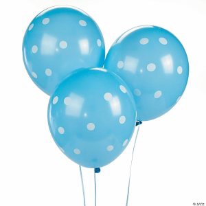 Party Decorations |  Blue Polka Dot 11″ Latex Balloons Party Decorations Party Decorations