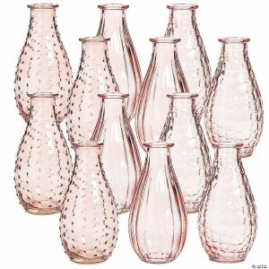 Party Decorations |  Bulk 12 Pc. Pink Glass Vases Party Decorations Party Decorations