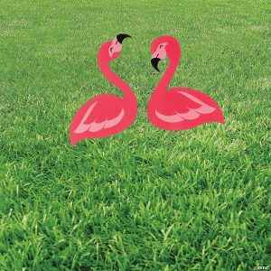 Party Decorations |  Bulk 13  1/2″ x 20″ Flamingo Flock Plastic Yard Signs Set – 10 Pc. Party Decorations Party Decorations