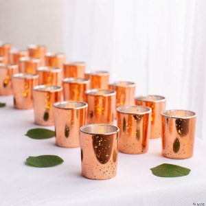 Party Decorations |  Bulk 36 Pc. Copper Mercury Glass Votive Candle Holders Party Decorations Party Decorations