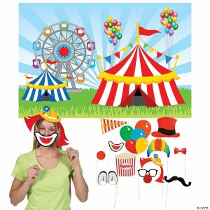 Party Decorations |  Carnival Photo Booth Backdrop & Props Kit – 15 Pc. Party Decorations Party Decorations