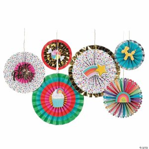 Party Decorations |  Confetti Party Hanging Fans – 6 Pc. Party Decorations Party Decorations