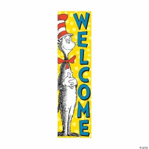 Party Decorations |  Eureka® Dr. Seuss™ Cat in the Hat™ Welcome Vertical Banner Party Decorations Party Decorations