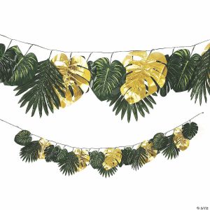 Party Decorations |  Faux Palm with Gold Accents Garland Party Decorations Party Decorations