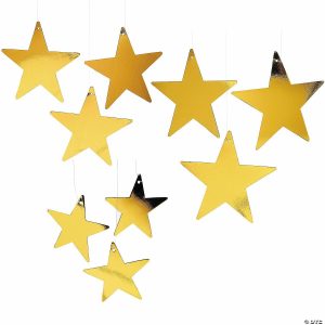 Party Decorations |  Gold Metallic Stars Kit – 36 Pc. Party Decorations Party Decorations