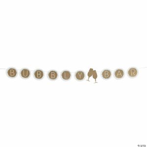 Party Decorations |  Gold & White Bubbly Bar Garland Party Decorations Party Decorations