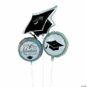 Party Decorations |  Grad Adventure 25″ x 15 1 2″ – 18″ diam. Mylar Balloon Set – 3 Pc. Party Decorations Party Decorations