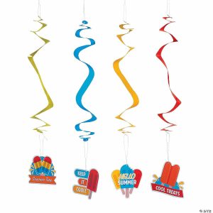 Party Decorations |  Ice Pop Party Hanging Swirl Decorations – 12 Pc. Party Decorations Party Decorations