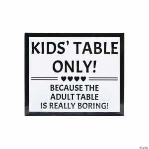 Party Decorations |  Kids’ Table Sign Party Decorations Party Decorations