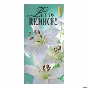 Party Decorations |  Let Us Rejoice Lily Door Banner Party Decorations Party Decorations