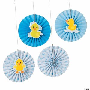 Party Decorations |  Rubber Ducky Hanging Fans – 12 Pc. Party Decorations Party Decorations