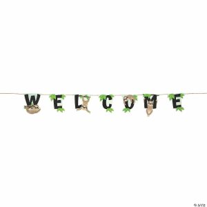 Party Decorations |  Sloth Welcome Pennant Banner Party Decorations Party Decorations