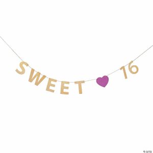 Party Decorations |  Sweet 16 Glitter Banner Party Decorations Party Decorations