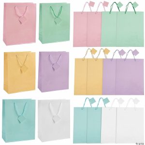 Party Favors |  10″ x 13″ Large Pastel Paper Gift Bags – 12 Pc. Party Favors Party Favors