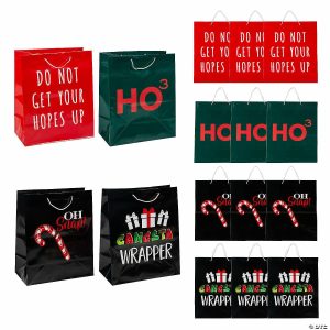 Party Favors |  12″ x 14 1 2″Large Funny Christmas Paper Gift Bags – 12 Pc. Party Favors Party Favors