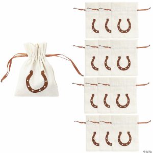 Party Favors |  3 1/4″ x 4 3 4″ Horseshoe Drawstring Polyester Favor Bags – 12 Pc. Party Favors Party Favors