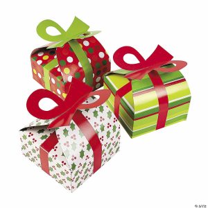 Party Favors |  3D Christmas Gift Boxes with Bow – 12 Pc. Party Favors Party Favors