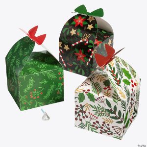 Party Favors |  3D Christmas Greenery Gift Boxes with Bow – 12 Pc. Party Favors Party Favors