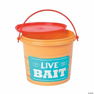 Party Favors |  4 1/2″ x 4 1 2″ Little Fisherman Pails with Lids Favor Containers – 12 Pc. Party Decorations Party Decorations