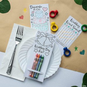 Party Favors |  48 Pc. Wedding Crayon Activity Handout Kit for 24 Party Favors Party Favors