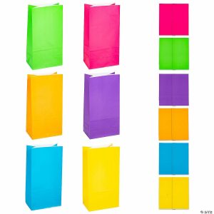 Party Favors |  5″ x 10″ Bright Neon Treat Bags – 12 Pc. Party Favors Party Favors