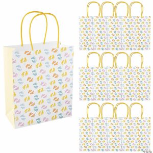 Party Favors |  5″ x 10″ Medium Baby Footprint Paper Gift Bag – 12 pc. Party Favors Party Favors