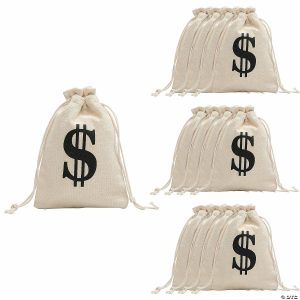 Party Favors |  5″ x 7″ Money Polyester Drawstring Bags – 12 Pc. Party Favors Party Favors